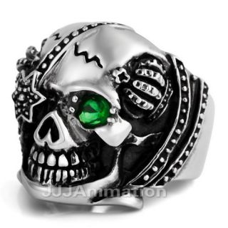 Gothic Skull Mens Stainless Steel Ring VE020 Size 8 12