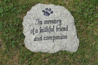 Faithful Friend Dog Cat Pet Memorial Garden Stone