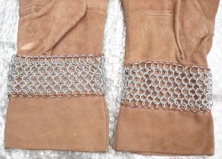 Medieval Knight Gauntlet Suede Iron European Chainmail Armor Gauntlets
