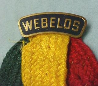 Vintage Boy Scout Webelos Brass Pin Merit Badge Holder
