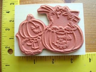 New Trick or Treat Kitty Cat in Pumpkin by Penny Black Rubber Stamp