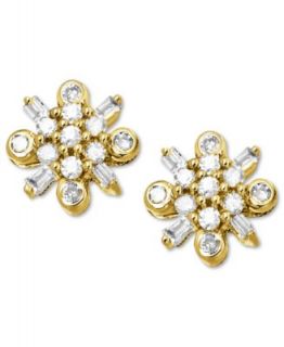 Diamond Earrings, 14k Gold Diamond Flower Stud Earrings (1/4 ct. t.w.)