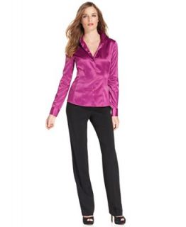 Tahari Long Sleeve Blouse & Straight Leg Pants