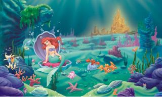nEw DISNEY LITTLE MERMAID Prepasted WALL ART MURAL   Ariel Princess