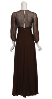 Melinda Eng Luscious Chocolate Silk Gown Dress 6 New