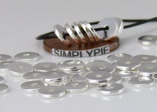 6mm Silver Plated Flat Disc Metal Rondelle Beads 50