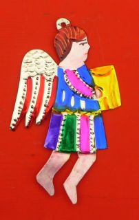 Handcut Painted Mexican Angels Christmas Tree Decorations Gorgeous