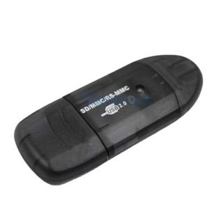 New SDHC SD USB 2 0 Memory Card Reader USB 2 0 Black