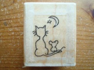 New Backside of Cat and Mouse Looking at Moon by St Louis Small Rubber