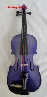 Mendini 1 4 MV Purple Solid Wood Purple Violin Hard Case Shoulder Rest