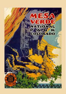 Mesa Verde National Park Montezuma Colorado Travel Vintage Poster