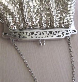 1930s NUMBERED Whiting & Davis SILVER MESH Purse w Cut Out Frame~EXCL