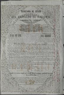 Mexico Republica Mexicana Bond Bono 100 Pesos 1859 with Coupons