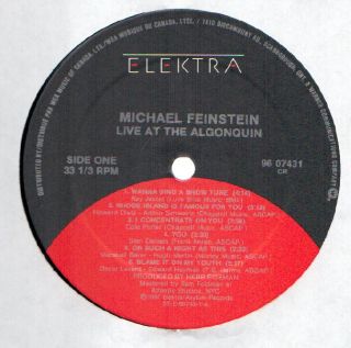 Michael Feinstein Live at The Algonquin LP VG NM CDN