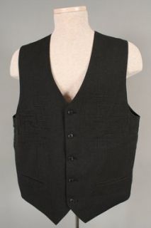 Michael Brandon Mens Black Embroidered Waistcoat Vest XL Mint