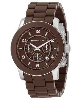 Michael Kors Steel and Brown Polyurethane Mens Watch MK8129