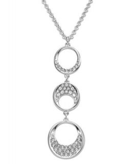 Swarovski Necklace, Rhodium Plated Crystal Pave Circle Pendant