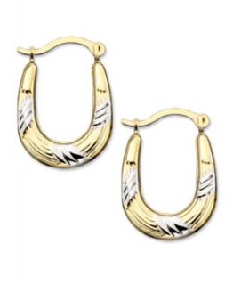 10k Gold Small Polished Pleat Hoop Earrings   Earrings   Jewelry