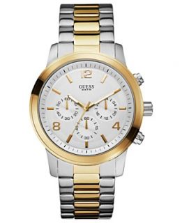 GUESS Watch, Mens Chronograph Two Tone Stainless Steel Bracelet 45mm