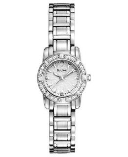 Bulova Watch, Womens Dress Diamond Accent Stainless Steel Bracelet