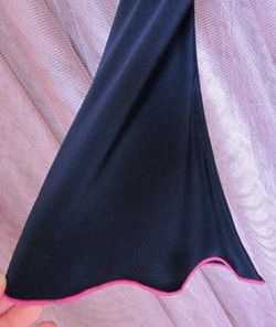 Amy Michelson for Holly Harp Asymmetrical Bias Navy Silk Dress Pink