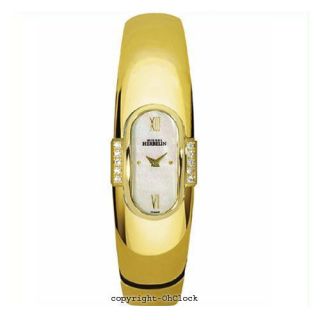 Michel Herbelin Ladies Watch 18K Gold Plated Mother of Pearl Dial 1050
