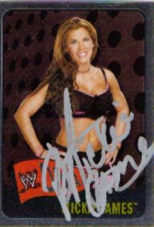 Signed WWE Mickie James Autographed Chrome Trading Card WCW TNA