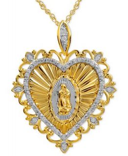 Mi Joya Divina Diamond Necklace, 14k Gold Diamond Our Lady of