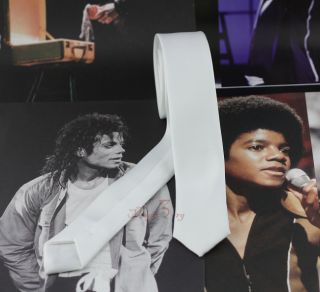 Michael Jackson Dangerous Tie White MJ Costumes Cotton Replica Cool
