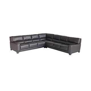 Luke Leather Sectional Sofa, 3 Piece (2 Sofas and Corner Unit) 128W X