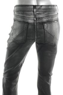 Hudson Jeans New Black Metallic Coated Mid Rise Jeggings Super Skinny