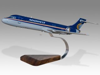 Boeing 717 Midwest Airlines Wood Desktop Airplane Model