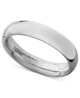 Triton Mens White Tungsten Carbide Ring, Dome Wedding Band (5mm