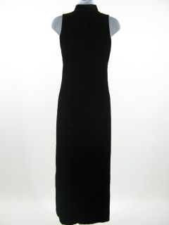 Mila Schon Black Velvet Long Zip Front Dress Sz 40