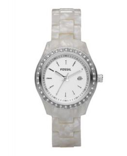 Fossil Watch, Womens Mini Stella White Pearlized Resin Bracelet 30mm