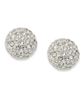 Michael Kors Earrings, Silver Tone Pave Fireball Stud Earrings