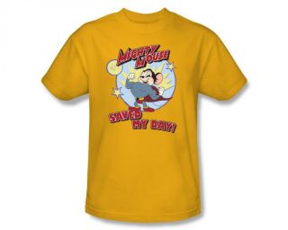 Mighty Mouse Saved My Day Classic Retro Cartoon T Shirt Tee