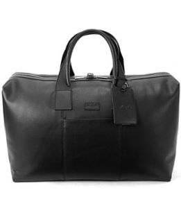 Kenneth Cole New York Black Leather Duffel, 20 Carry On