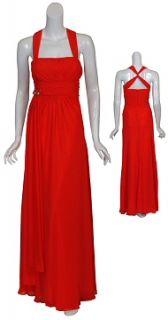 Mikael Aghal Dazzling Red Twist Long Gown Dress 6 New