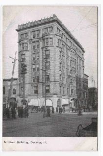 Milliken Building Decatur Illinois 1908 Postcard