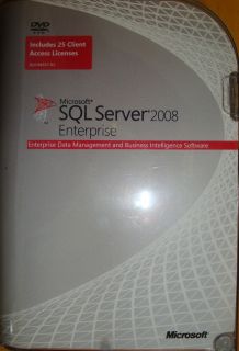 Microsoft SQL Server 2008 Enterprise Edition inc 25 CAL Client Access