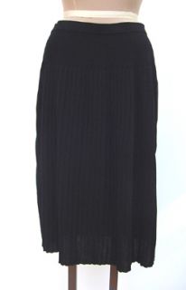 Ming Wang Black Jersey Drop Pleated Skirt Sz S