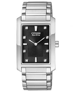 Citizen Watch, Mens Eco Drive Palidoro Diamond Accent Stainless Steel