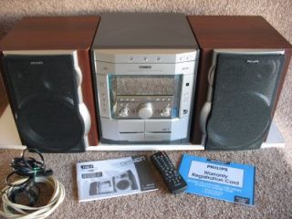 Phillips Magnavox MZ 7 Mini Hi Fi Stereo System. 3 CD Changer Dual