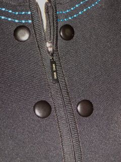 1x Ming Wang Black Riviera Acrylic Zip Jacket Top