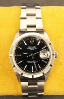 Authentic Rolex Mens Oyster Perpetual Date Superlative Chronometer