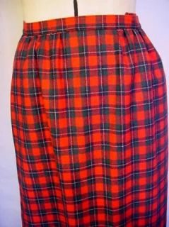 Lovely Pendletown Tartan Plaid Wool Maxi Skirt W28