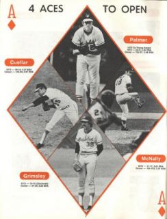 1974 Baltimore Orioles New York Yankees Game Program