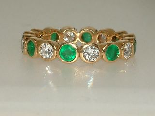 18ct Gold Full Emerald Diamond Eternity Ring
