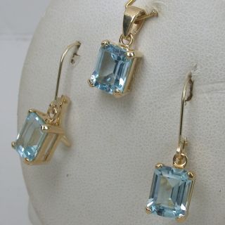 10 24 cts 14k Solid Yellow Gold Natural Aquamarine Leverback Earrings